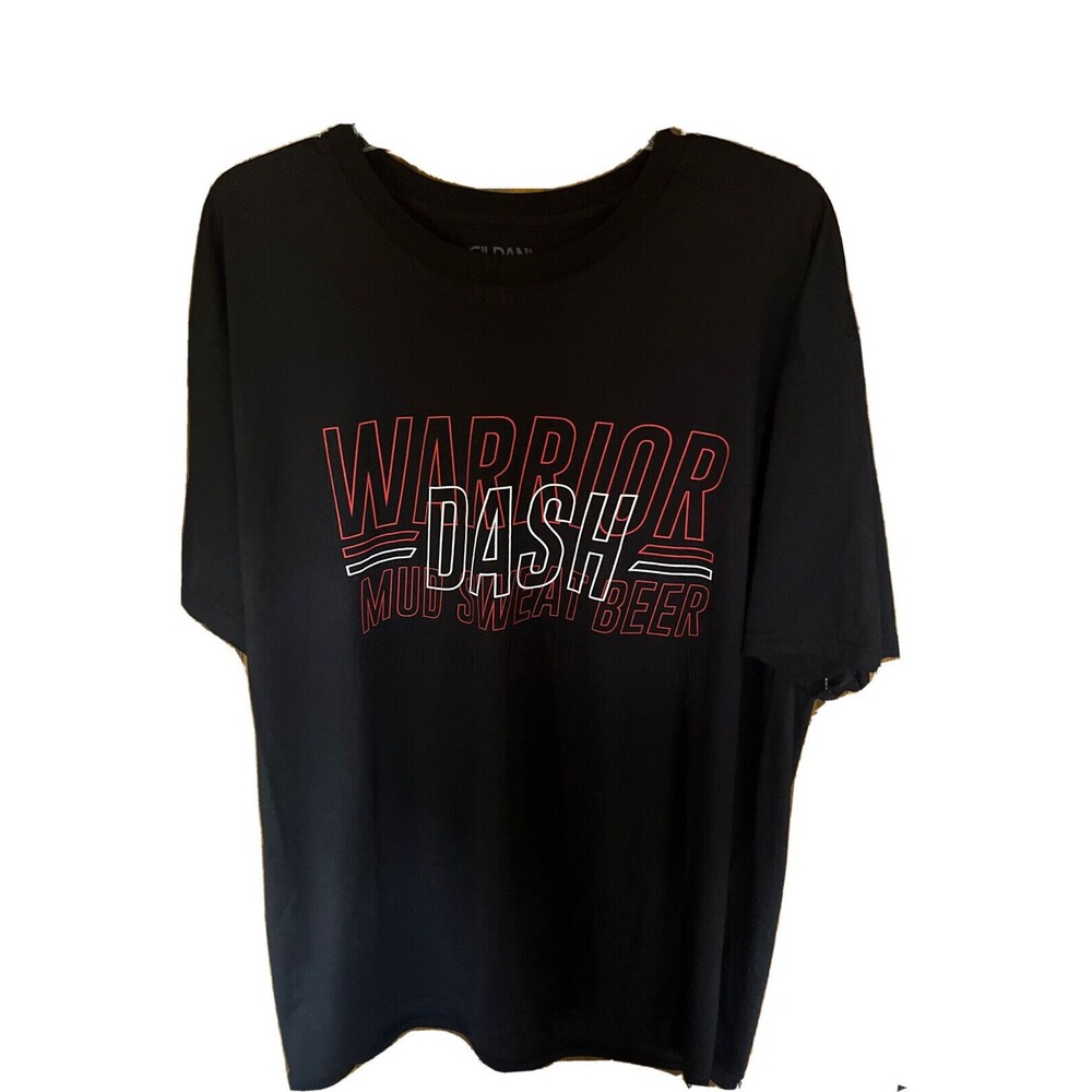Xl unisex black graphich t-shirt warrior dash mud sweat beer short sleeves